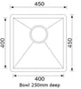 PIATO UNDERMOUNT SINK 450X450