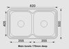 820mm Grande Double Inset Sink