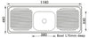 1180mm Ariette Single Bowl Sink