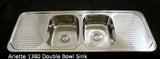 1380mm Ariette Double Bowl Sink