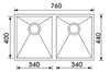 PIATO 760 DOUBLE UNDERMOUNT SINK