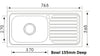 765mm Cello Single Bowl Sink