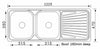 1225mm Tandi Double Bowl Sink