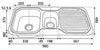 980mm Ariette 1&1/2 Bowl Sink